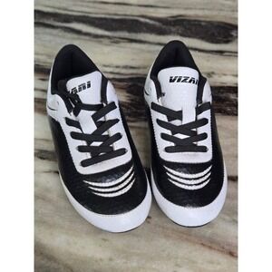 Vizari Kids Soccer Cleats Black White Textured Athletic Shoes Size 8